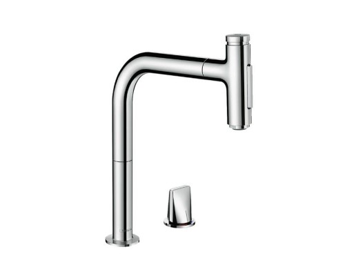 Hansgrohe Metris Select M71 Смеситель для кухни, 2 отв., с вытяжным изливом, цвет: хром. 73819000