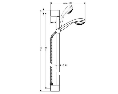 Hansgrohe Crometta 85 1 jet Душевой гарнитур, 95см, цвет: хром. 27729000 Hansgrohe Crometta 85 1 jet Душевой гарнитур, 95см, цвет: хром. 27729000