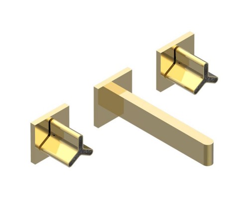 THG ICON-X CARBONE GOLD Смеситель для раковины, настенный, цвет: полированное золото    . U7S-F01-40GB