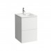Laufen Kartell Тумба с керамической раковиной 60х50х72.5см, с 2 выдвиж. ящиками с 1 отв. под смеситель, подвесная, цвет: белый матовый. 8.6033.3.640.104.1