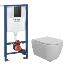 Комплект Унитаз подвесной DIWO Коломна 0700 с микролифтом + Инсталляция Grohe Rapid SL 1000044 3 в 1 с панелью смыва