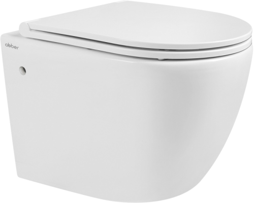 Унитаз подвесной Abber Bequem AC1103 безободковый, с микролифтом, белый