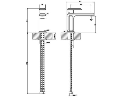 Gessi Eleganza Смеситель для раковины на 1 отверстие, без донного клапана, цвет: золото. 46002#080