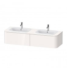 Duravit Happy D.2 Plus Тумба подвесная 160x55x35.4см, с 2 раковинами и 2 ящиками , цвет: белый глянцевый. 0483600000,  HP032HB2222,  HP4956B2222