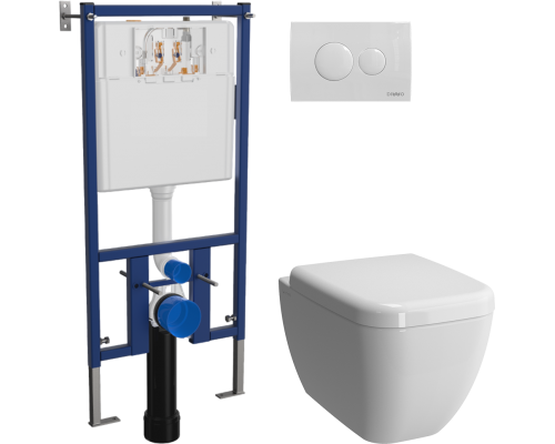 Комплект Унитаз подвесной VitrA Shift 7742B003-0075 белый глянцевый + Крышка 91-003-009 с микролифтом, петли хром + Инсталляция DIWO 4501 + Кнопка 7310 белая Комплект Унитаз подвесной VitrA Shift 7742B003-0075 белый глянцевый + Крышка 91-003-009 с микролифтом, петли хром + Инсталляция DIWO 4501 + Кнопка 7310 белая