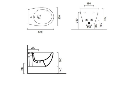 Catalano Italy Биде подвесное 52х37см., с 1 отв., цвет: белый глянцевый. 0718521001