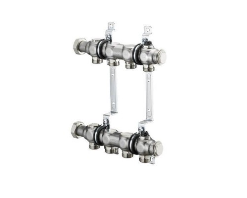 Распределительный коллектор, Oventrop, 1, Multidis SH 3, количество контуров-3, выход-3/4 ЕК, нержавеющая сталь, для подключения отопительных приборов, с плоским уплотнением