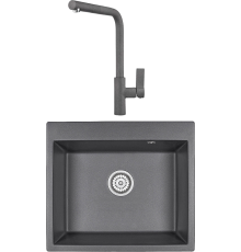 Комплект Мойка кухонная Granula 6001, графит + Смеситель 2502, графит