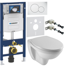 Комплект Унитаз подвесной Jacob Delafon Patio + Крышка E70021 с микролифтом + Инсталляция Geberit Duofix UP 320 111.300.00.5 + Кнопка Sigma 01 115.770.11.5 белая + Крепления 111.815.00.1 к стене + Шумоизоляция