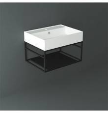 Simas Agile Структура металлическая 61x46xh28см, подвесная, для раковины с 1 отв., AG61, с 1 полкой, цвет: черный матовый. AGSS61