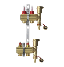 Комплект коллекторов Danfoss FHF-2F set с расходомерами, кронштейнами и воздухоотводчиками, 2 контура. 088U0722