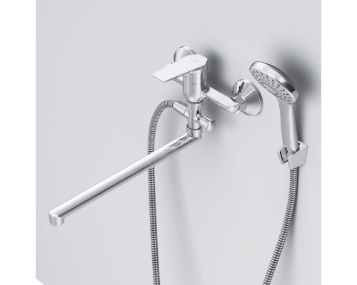 F90A90100 Смеситель для ванны и душа с длинным изливом и душевым набором