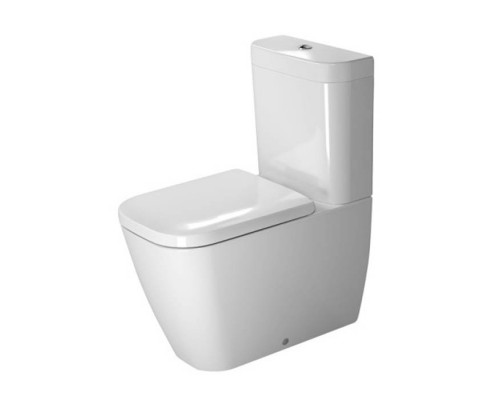 Duravit Happy D2 Унитаз напольный, 36,5х63 см,, с бачком 6 л , механизмом цвет хром,  с креплением, двойного смыва подключение снизу слева, цвет: белый. 2134090000,  0934000005