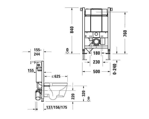 Duravit DuraSystem Рама для установки подвесного унитаза Standard 84x50x15.5 см. WD1016000000 Duravit DuraSystem Рама для установки подвесного унитаза Standard 84x50x15.5 см. WD1016000000