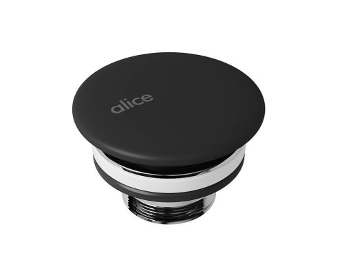 Alice Донный клапан для раковин, керамический, неперекрываемый, цвет: чёрный матовый. PIL00608