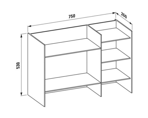 Laufen Kartell Стеллаж, 75х26х53см, пластик, напольный, цвет: прозрачный кристал. 3.8933.1.084.000.1