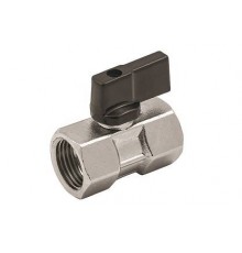 Кран шаровой, ELSEN, MINI, полнопроходной, прямой, 1/2, 1/2, ВВ, PN, бар-40, T°C -от -20 до +150, ручка-бабочка, латунь