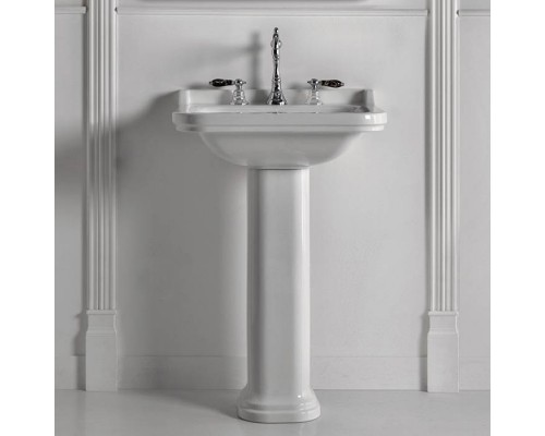 Kerasan Waldorf Раковина 60х55 см, 3 отв., с пьедесталом, цвет: белый/хром. 417001,  4140K1bi/cr*3