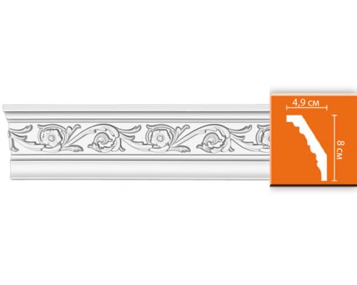 Плинтус потолочный с рисунком DECOMASTER DT-14F гибкий (80*49*2400мм)