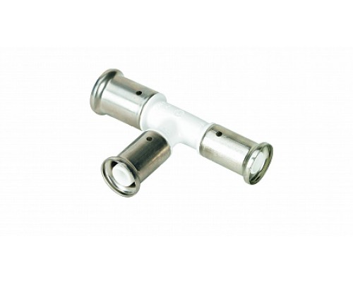 Тройник-пресс переходный Henco уменьшенный с двух сторон 26x26x20 белого цвета. 11PKW-262620