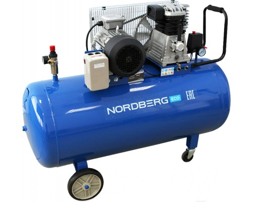 Компрессор поршневой с ременным приводом, объем 100 л NORDBERG ECO NCE100/400-220