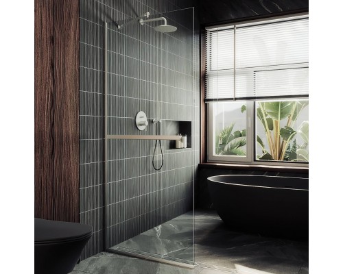 Душевая перегородка Maybahglass MGD-720-5у 69 см, профиль матовый хром, стекло прозрачное