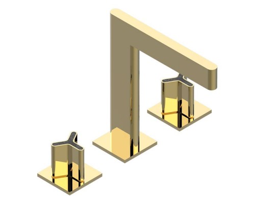 THG ICON-X CARBONE GOLD Смеситель для раковины, 3 отв., с донным клапаном, цвет: полированное золото. U7S-F01-151 THG ICON-X CARBONE GOLD Смеситель для раковины, 3 отв., с донным клапаном, цвет: полированное золото. U7S-F01-151