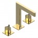 THG ICON-X CARBONE GOLD Смеситель для раковины, 3 отв., с донным клапаном, цвет: полированное золото. U7S-F01-151