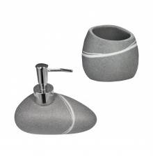 Набор Стакан Ridder Little Rock 22190107 серый + Дозатор 22190507 серый