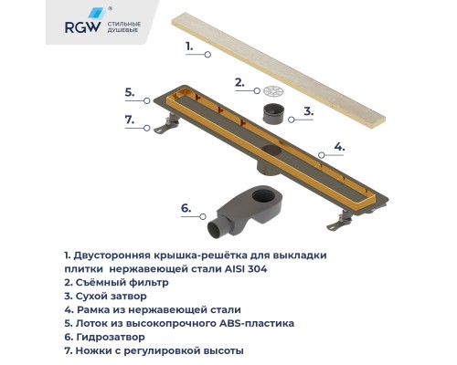 Душевой лоток Drain Leo-31Gb Душевой лоток Drain Leo-31Gb