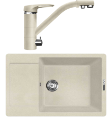 Комплект Мойка кухонная Lava L8.CRE crema + Смеситель SG05 CRE crema