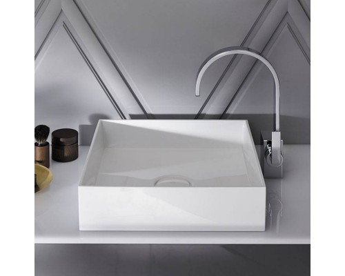 Burgbad Crono Раковина 40x40 см, без отв., накладная, квадратная, цвет: белый. MBA0050 C0001*0
