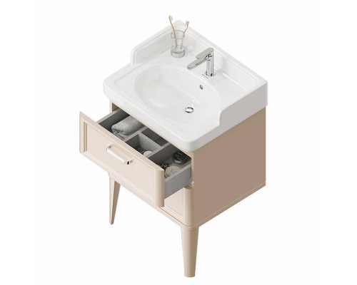Kerama Marazzi Pompei Тумба подвесная 60см, с 2 ящиками, цвет: камео бежевый глянцевый. PO.N.60.2\CAM