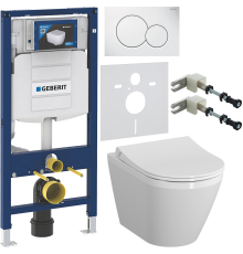 Комплект Унитаз подвесной VitrA Integra 7040B003-0075 + Крышка 110-003-019 + Инсталляция Geberit Duofix UP 320 111.300.00.5 + Кнопка Sigma 01 115.770.11.5 белая + Крепления 111.815.00.1 к стене + Шумоизоляция 156.050.00.1