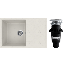 Комплект Мойка Practik PR-M 735-001 белый камень + Измельчитель Bone Crusher BC 810-SL Slim Line