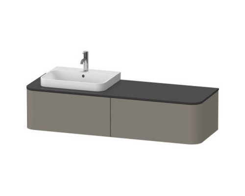 Duravit Happy D.2 Plus Тумба подвесная 160x55х35.4см, с раковиной и 2 ящиками, SX, цвет: stone grey satin matt. 2318600000,  HP4934L9292,  HP031HL8080