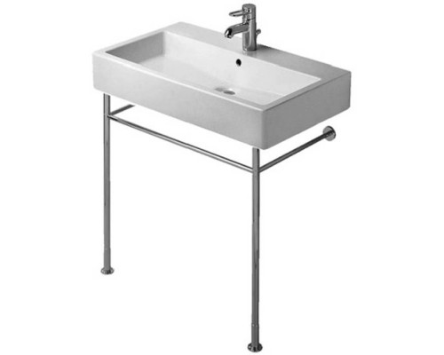 Duravit Vero Консоль металлическая 70x47см, с раковиной на 1 отв, напольная, цвет: белый/хром. 0030751000,  0454700800