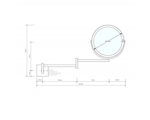 Decor Walther SP 28/2/V Косметическое зеркало 17см, подвесное, увел. 5x, цвет: золото матовое. 0105882