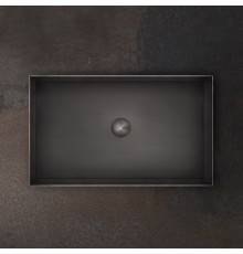 Gessi 316 Раковина 60x35 см, без отв., для установки на столешницу, без перелива, нержавеющая сталь, цвет: Black Metal Brushed PVD. 54606#707