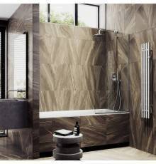 Шторка на ванну Maybahglass MGV-144-5у, 64x140, профиль матовый хром, стекло прозрачное