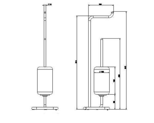 Gessi Goccia Стойка 61.4см., с держателем для туалетной бумаги и ершиком, напольная, цвет: белый. 38067#079