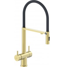 Смеситель для кухни AltroBagno Flusso 050202 OrSp с гибким изливом, матовое золото