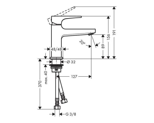 Hansgrohe Metropol Смеситель для раковины 100, на 1 отв, с донным клапаном, излив 127мм, цвет: черный матовый. 32500670 Hansgrohe Metropol Смеситель для раковины 100, на 1 отв, с донным клапаном, излив 127мм, цвет: черный матовый. 32500670
