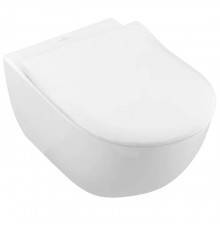 VilleroyBoch Subway 2.0, Унитаз подвесной 370*560*365, безободковый, в комплекте сиденье SlimSeat, микролифт, цвет альпийский белый. 5614R201