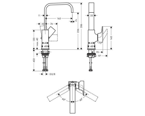 Hansgrohe Metropol Смеситель для раковины, на 1 отв, с донным клапаном, излив: 16.5см, цвет: шлифованная бронза. 32511140 Hansgrohe Metropol Смеситель для раковины, на 1 отв, с донным клапаном, излив: 16.5см, цвет: шлифованная бронза. 32511140