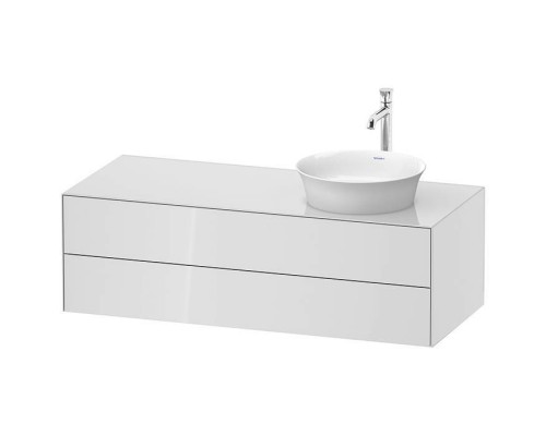 Duravit White Tulip Тумбочка подвесная 130x55х40.8см., раковина, 2 ящика, цвет: белый высокоглянцевый. WT4987R8585,  2362430079