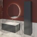 TW Shape подвесной пенал 170х32х35см, 2 двери петли слева, 3 стеклянные полочки, 1 несъемная, цвет: серый матовый RAL7016. SHAP170 Grey SX