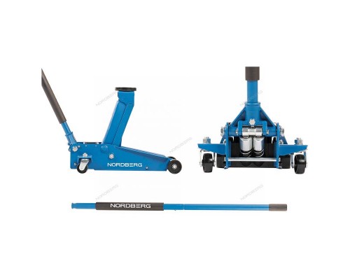 Домкрат подкатной с резиновой насадкой, быстрый подъем NORDBERG N3203 3 т