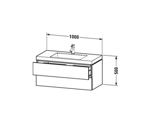 Duravit L-Cube База с раковиной 100x48х50см., напольная, 2 выдв. ящика, High Gloss, цвет: белый. LC6928O2222 Duravit L-Cube База с раковиной 100x48х50см., напольная, 2 выдв. ящика, High Gloss, цвет: белый. LC6928O2222