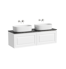 Тумба с раковиной Sancos Very 140, bianco, столешница черный мрамор TT140A1, раковина CN6075